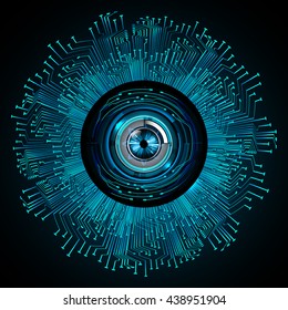 blue abstract light hi speed internet technology background illustration, Background conceptual image of digital. Cyber security concept, Cyber data digital. eye scan virus computer. vector