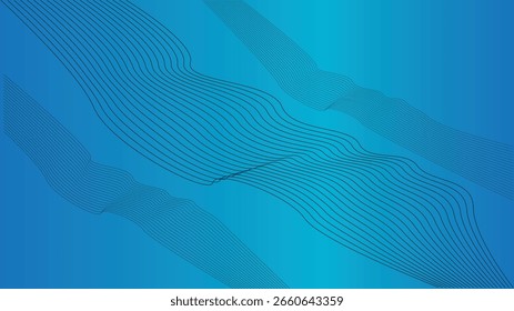 Blue abstract line art background 