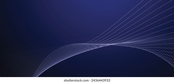 Diseño de imagen de vector de banner de fondo de línea abstracta azul