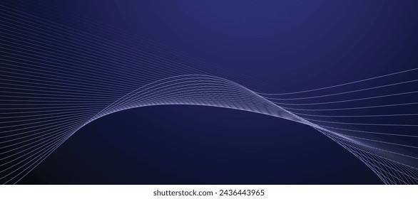 Blue abstract line background banner vector image design