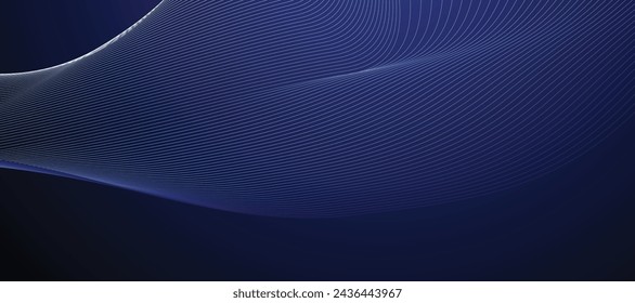 Blue abstract line background banner vector image design