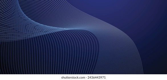 Blue abstract line background banner vector image design