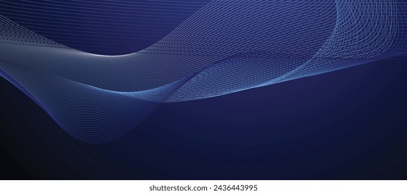 Blue abstract line background banner vector image design