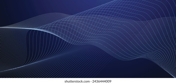 Blue abstract line background banner vector image design