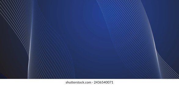 Diseño de imagen de vector de banner de fondo de línea abstracta azul