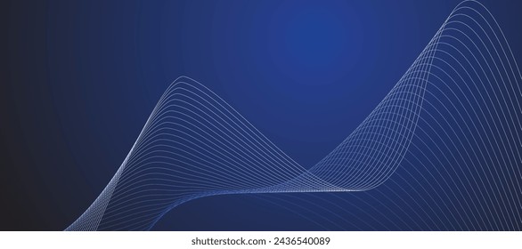 Diseño de imagen de vector de banner de fondo de línea abstracta azul