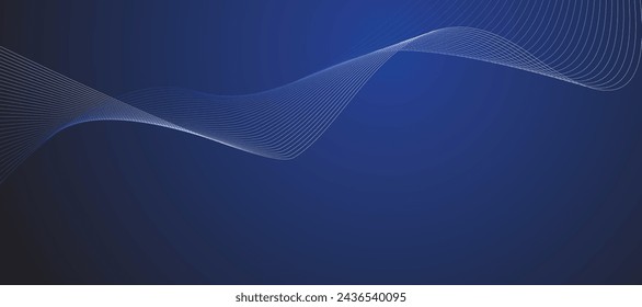 Diseño de imagen de vector de banner de fondo de línea abstracta azul