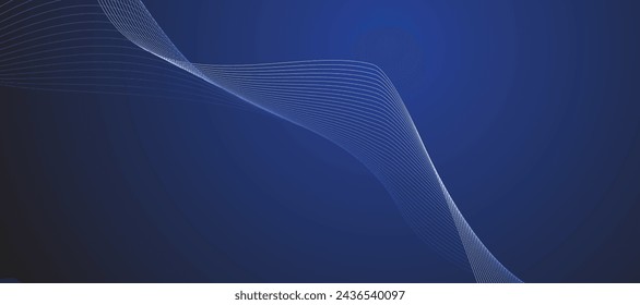 Diseño de imagen de vector de banner de fondo de línea abstracta azul