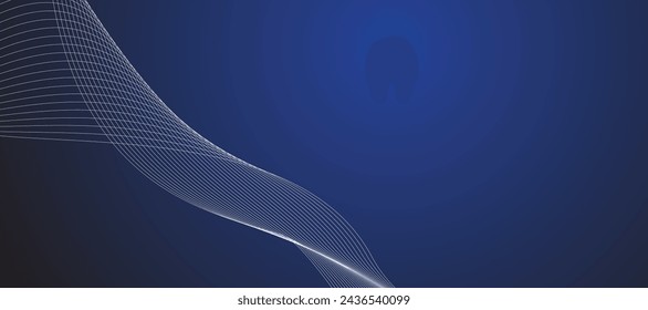 Blue abstract line background banner vector image design
