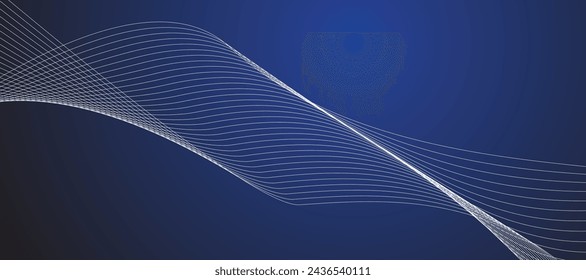 Blue abstract line background banner vector image design