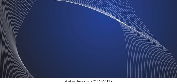 Blue abstract line background banner vector image design