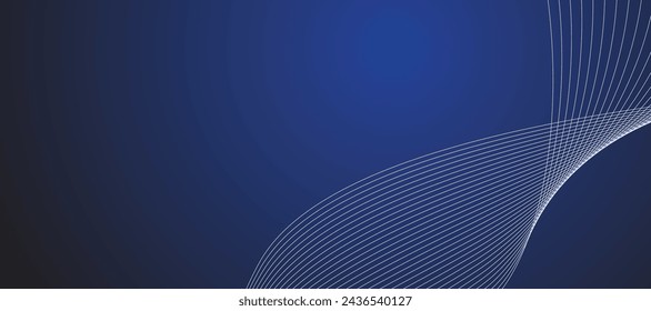 Diseño de imagen de vector de banner de fondo de línea abstracta azul
