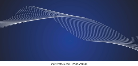 Blue abstract line background banner vector image design