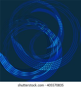 Blue abstract line and circle background