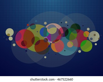 blue abstract line and Circle background vector