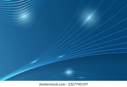 Plantilla de fondo de líneas abstractas azules brillantes. Plantilla de fondo con un elegante concepto de diseño para banner, flayer, etc.