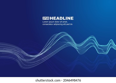 Blue abstract line texture background flowing like smoke water waves