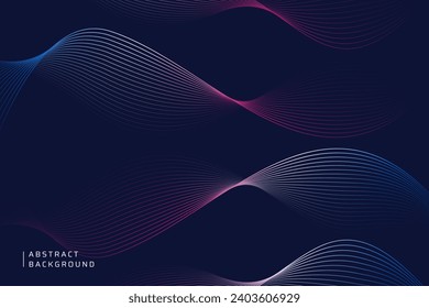 blue abstract line wave background for business flyer, brochure, banner