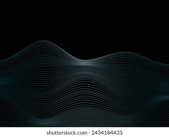 blue abstract line wave with white background. Shiny moving lines design element. Modern green blue gradient flowing wave lines. Futuristic technology concept. Vector illustration