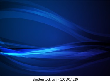 Blue abstract line and wavy vector background