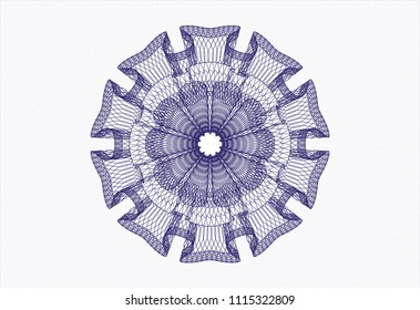 Blue abstract linear rosette