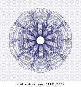Blue abstract linear rosette