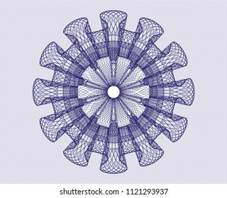 Blue abstract linear rosette