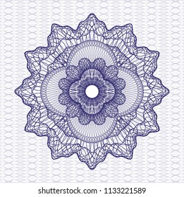Blue abstract linear rosette