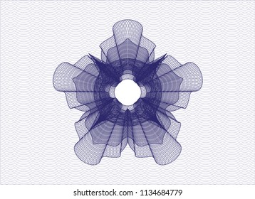Blue abstract linear rosette