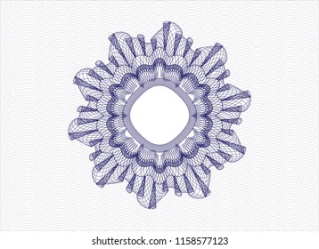 Blue abstract linear rosette