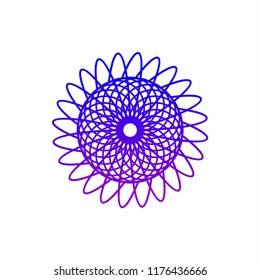 Blue abstract linear rosette