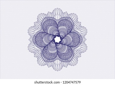 Blue abstract linear rosette