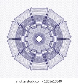 Blue abstract linear rosette