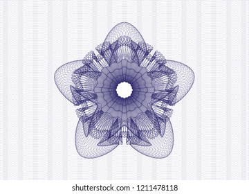Blue abstract linear rosette