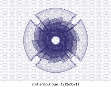 Blue abstract linear rosette