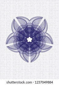 Blue abstract linear rosette