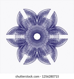 Blue abstract linear rosette