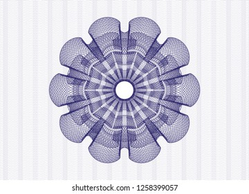 Blue abstract linear rosette