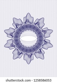 Blue abstract linear rosette