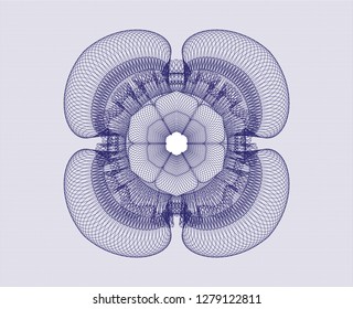 Blue abstract linear rosette