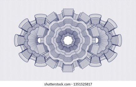 Blue abstract linear rosette