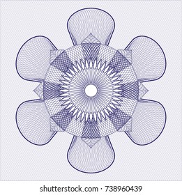 Blue abstract linear rosette