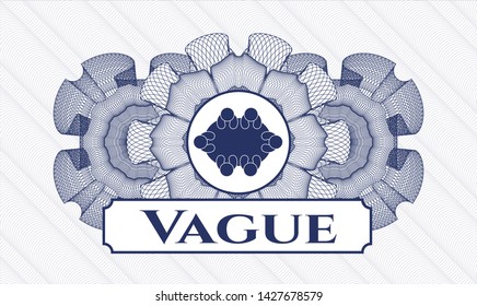 Blue abstract linear rosette with business meeting teamwork icon and Vague text inside