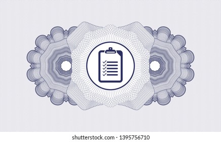 Blue abstract linear rosette with list icon inside