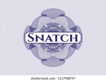Blue abstract linear rosette with text Snatch inside