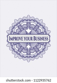 Blue abstract linear rosette with text Improve your Business inside