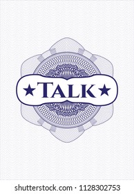 Blue abstract linear rosette with text Talk inside