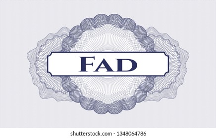 Blue abstract linear rosette with text Fad inside