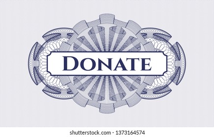 Blue abstract linear rosette with text Donate inside