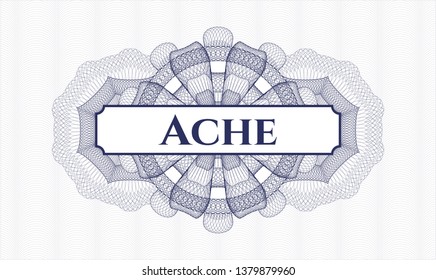 Blue abstract linear rosette with text Ache inside